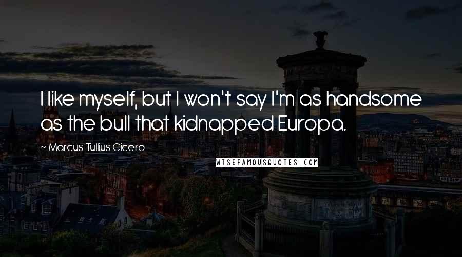 Marcus Tullius Cicero Quotes: I like myself, but I won't say I'm as handsome as the bull that kidnapped Europa.