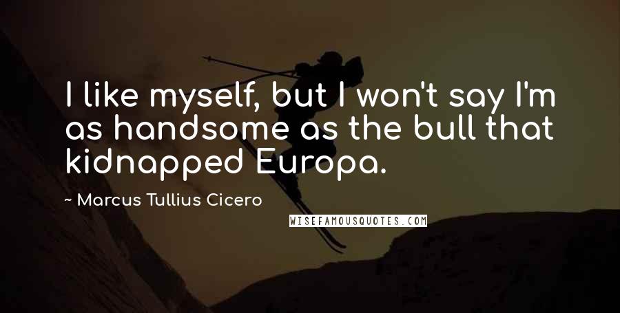 Marcus Tullius Cicero Quotes: I like myself, but I won't say I'm as handsome as the bull that kidnapped Europa.