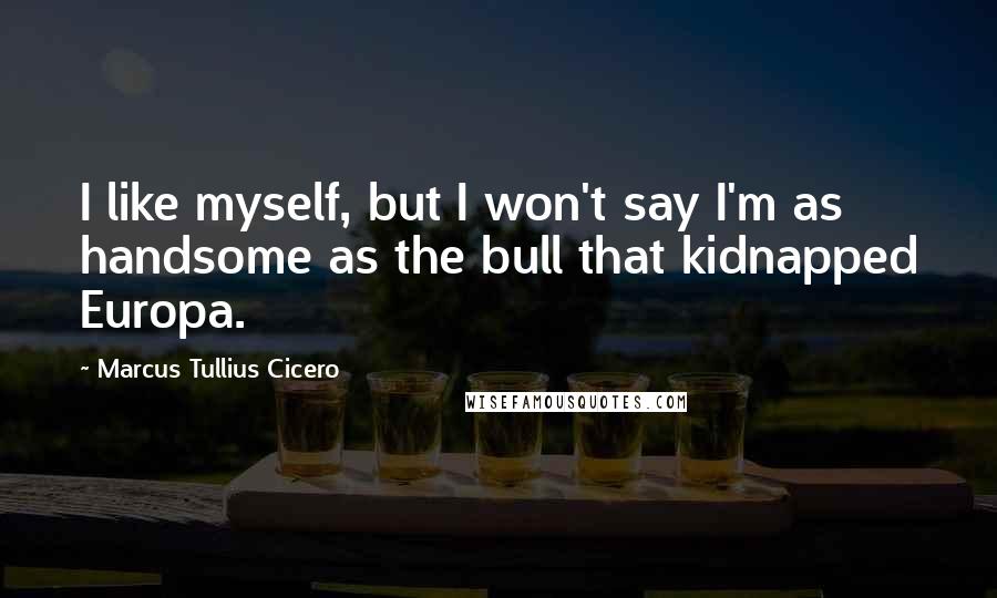 Marcus Tullius Cicero Quotes: I like myself, but I won't say I'm as handsome as the bull that kidnapped Europa.