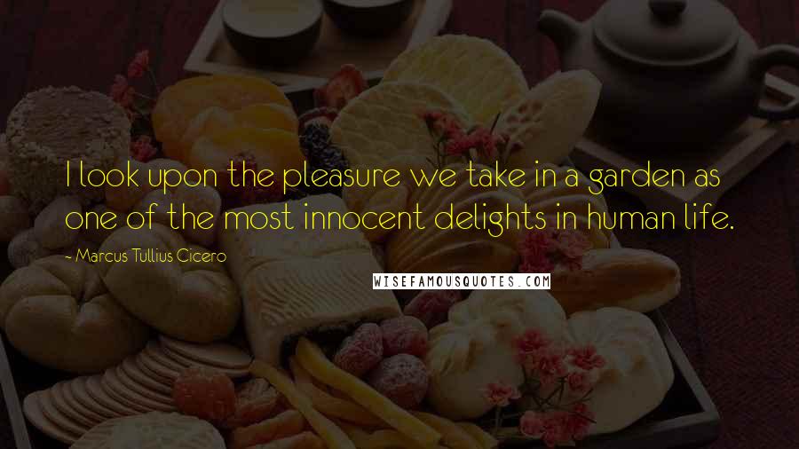 Marcus Tullius Cicero Quotes: I look upon the pleasure we take in a garden as one of the most innocent delights in human life.