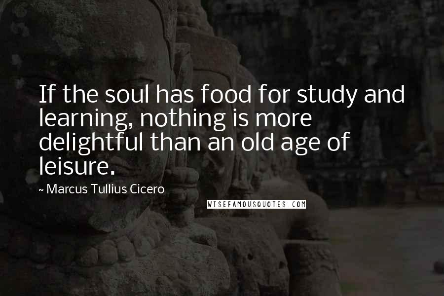 Marcus Tullius Cicero Quotes: If the soul has food for study and learning, nothing is more delightful than an old age of leisure.