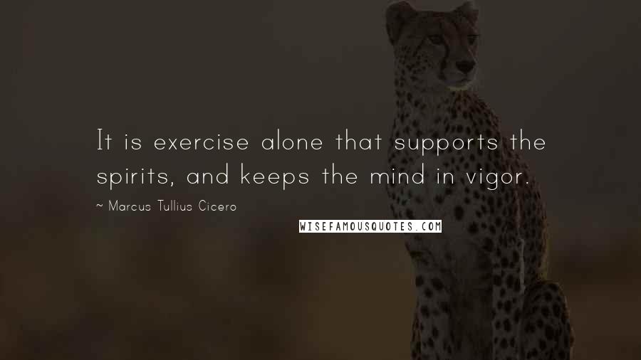 Marcus Tullius Cicero Quotes: It is exercise alone that supports the spirits, and keeps the mind in vigor.