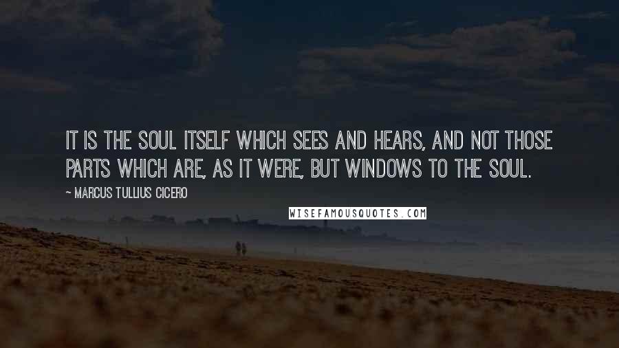Marcus Tullius Cicero Quotes: It is the soul itself which sees and hears, and not those parts which are, as it were, but windows to the soul.