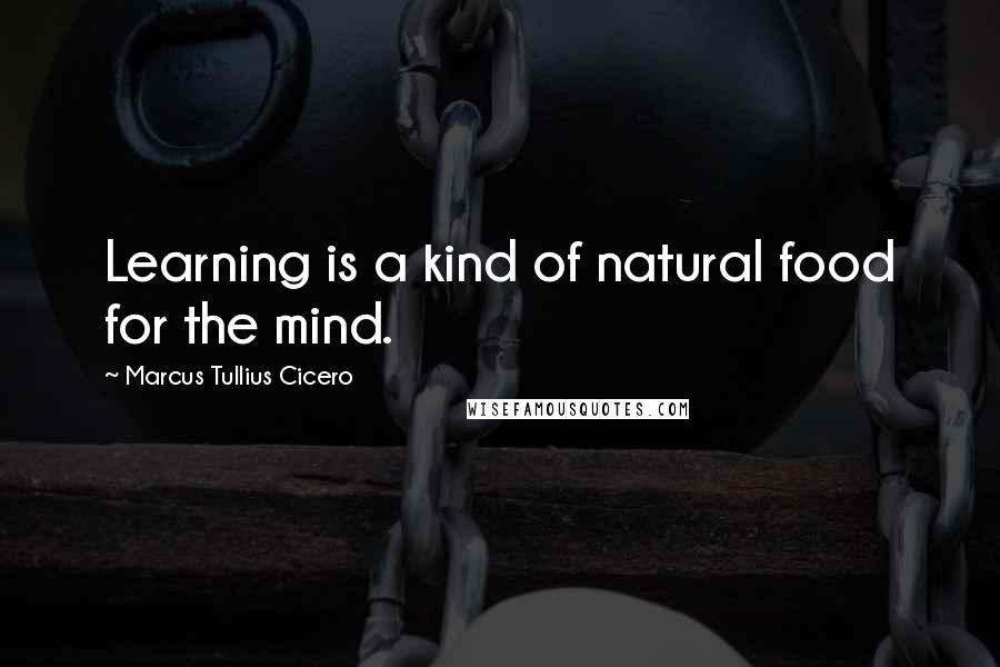Marcus Tullius Cicero Quotes: Learning is a kind of natural food for the mind.