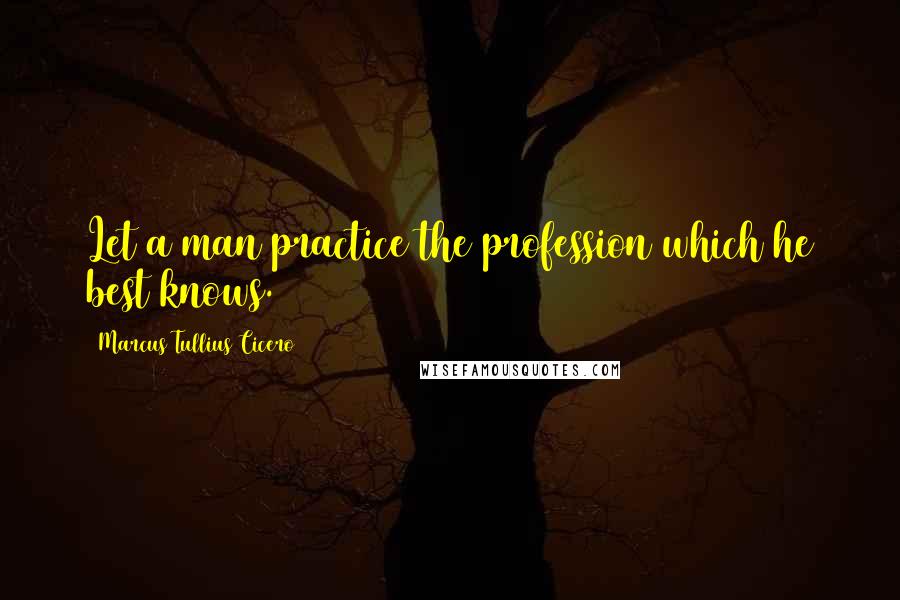 Marcus Tullius Cicero Quotes: Let a man practice the profession which he best knows.