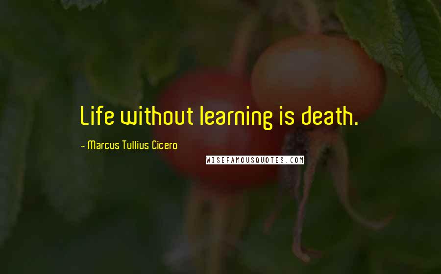 Marcus Tullius Cicero Quotes: Life without learning is death.