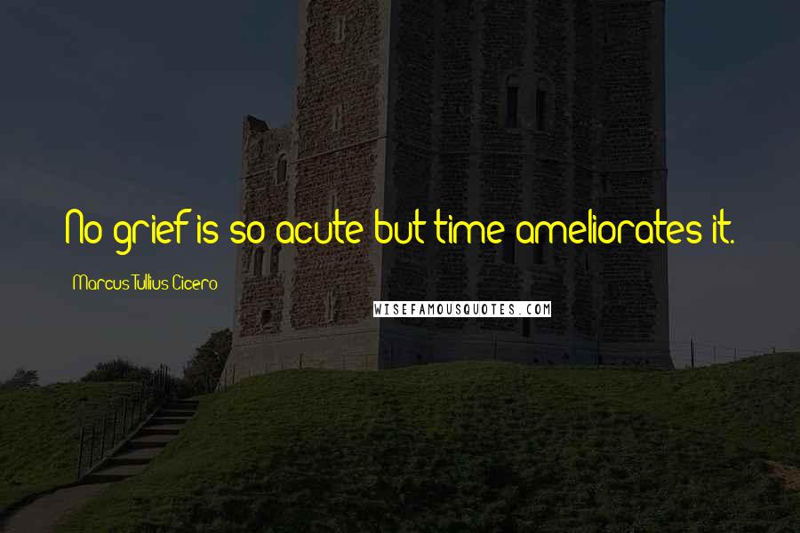 Marcus Tullius Cicero Quotes: No grief is so acute but time ameliorates it.