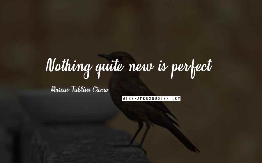 Marcus Tullius Cicero Quotes: Nothing quite new is perfect.