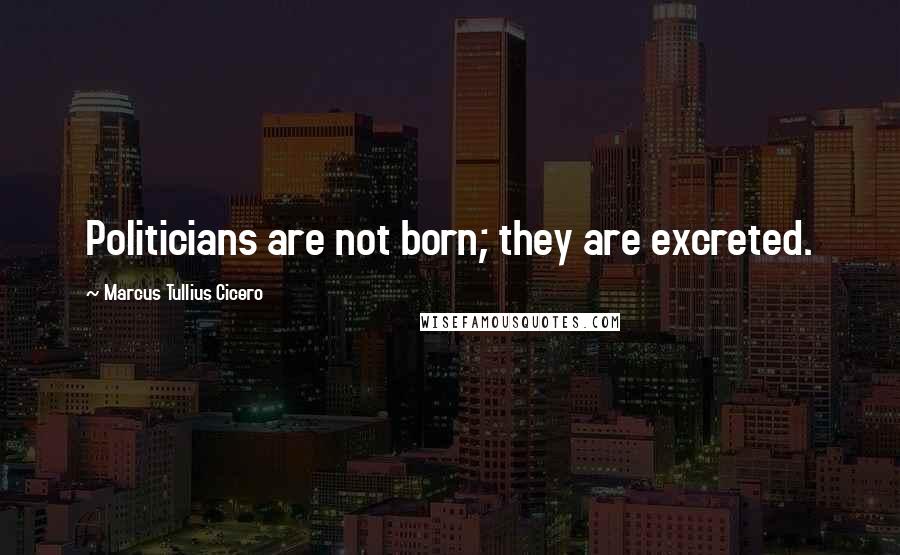 Marcus Tullius Cicero Quotes: Politicians are not born; they are excreted.
