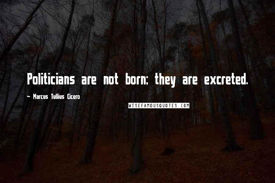 Marcus Tullius Cicero Quotes: Politicians are not born; they are excreted.