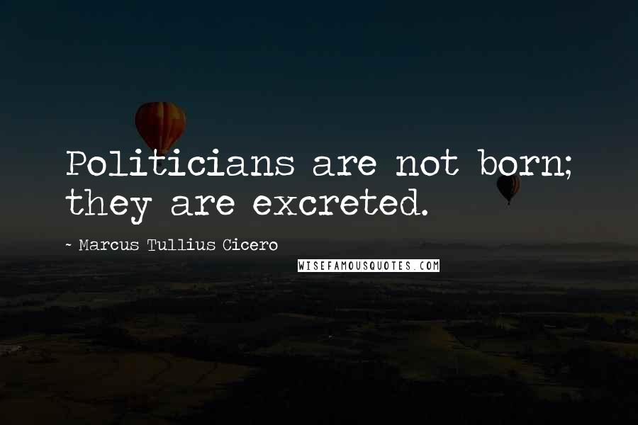 Marcus Tullius Cicero Quotes: Politicians are not born; they are excreted.