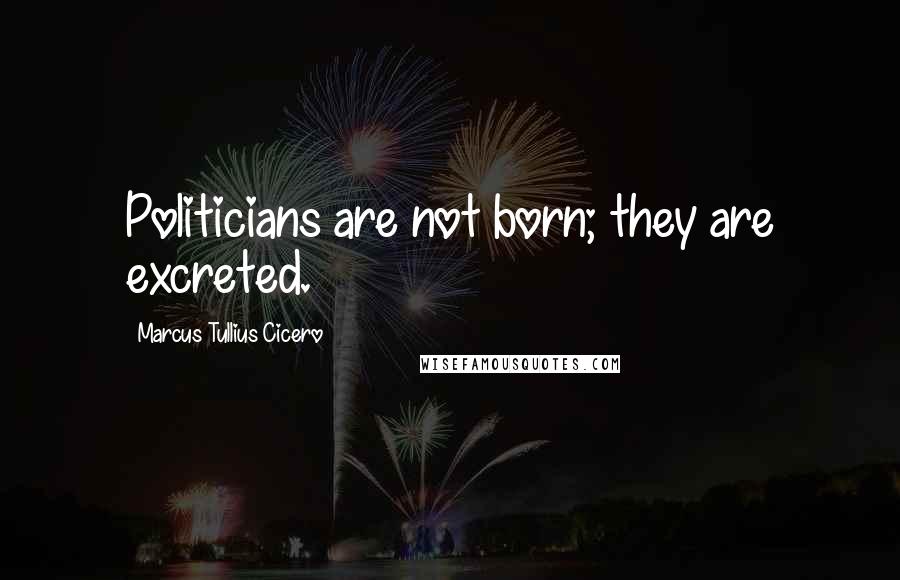 Marcus Tullius Cicero Quotes: Politicians are not born; they are excreted.