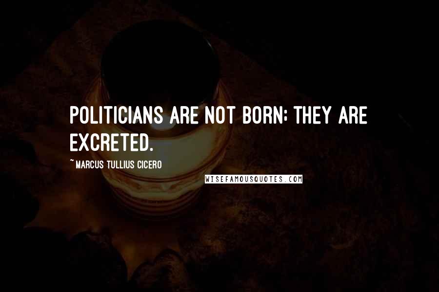 Marcus Tullius Cicero Quotes: Politicians are not born; they are excreted.