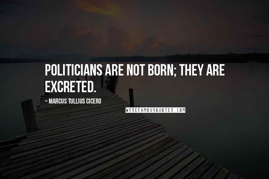 Marcus Tullius Cicero Quotes: Politicians are not born; they are excreted.