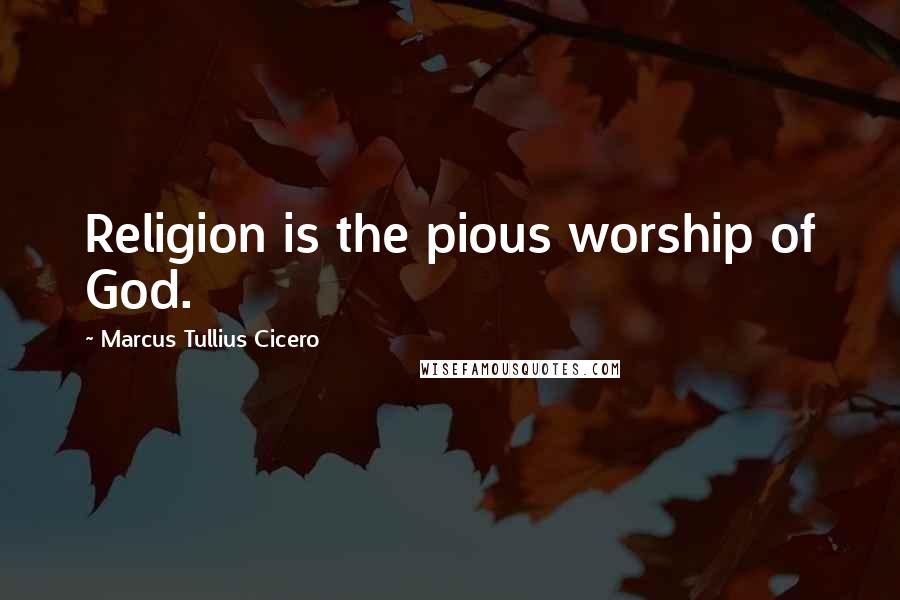 Marcus Tullius Cicero Quotes: Religion is the pious worship of God.