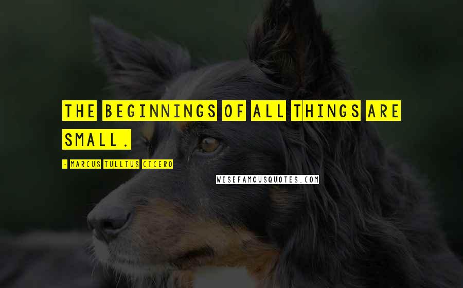 Marcus Tullius Cicero Quotes: The beginnings of all things are small.