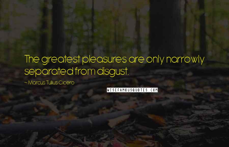 Marcus Tullius Cicero Quotes: The greatest pleasures are only narrowly separated from disgust.