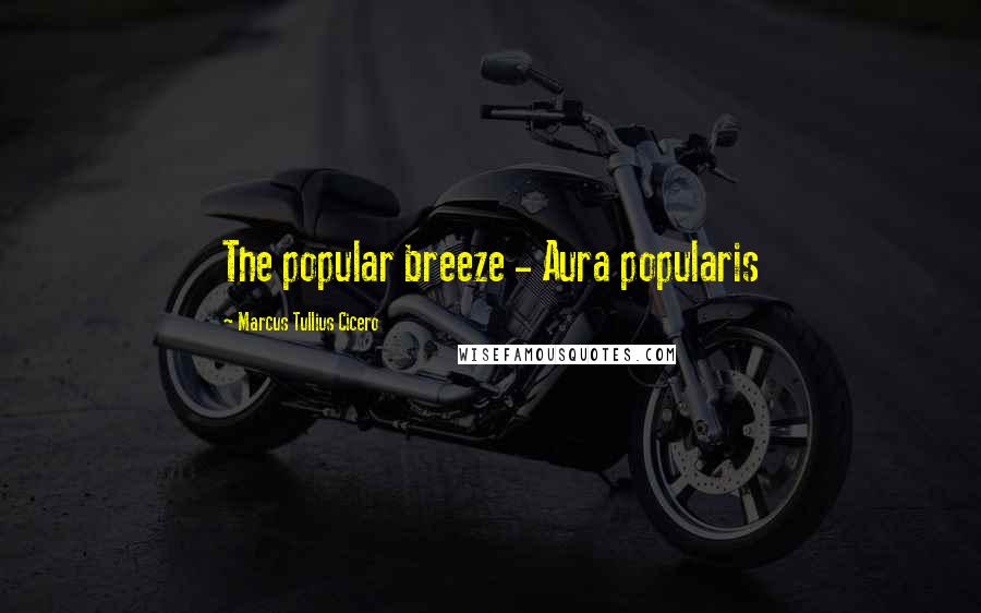 Marcus Tullius Cicero Quotes: The popular breeze - Aura popularis