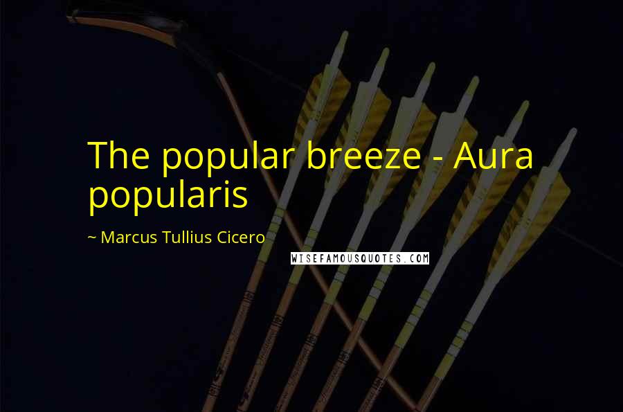 Marcus Tullius Cicero Quotes: The popular breeze - Aura popularis