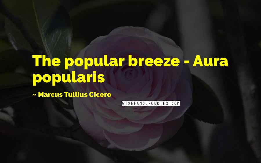 Marcus Tullius Cicero Quotes: The popular breeze - Aura popularis