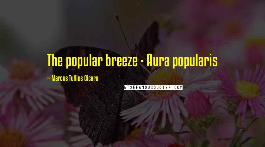 Marcus Tullius Cicero Quotes: The popular breeze - Aura popularis