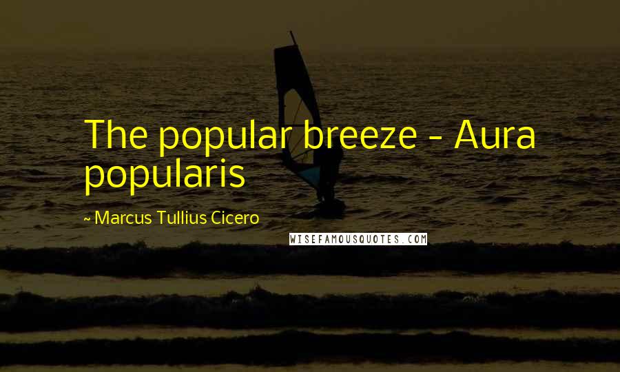 Marcus Tullius Cicero Quotes: The popular breeze - Aura popularis