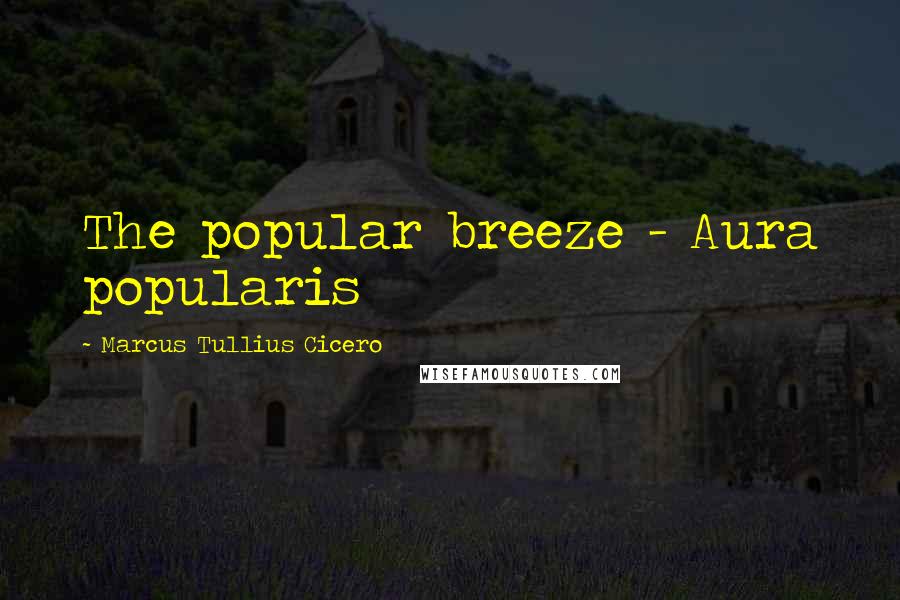 Marcus Tullius Cicero Quotes: The popular breeze - Aura popularis