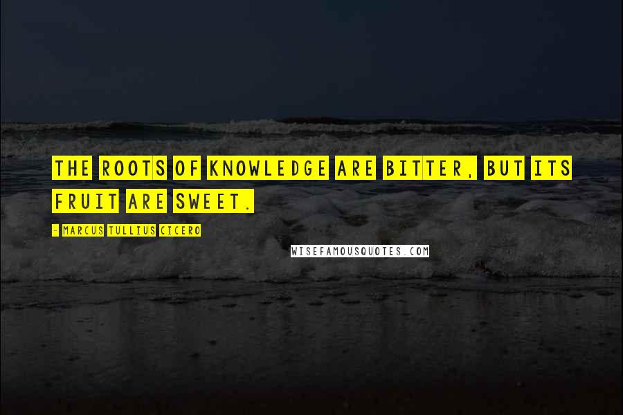 Marcus Tullius Cicero Quotes: The roots of knowledge are bitter, but its fruit are sweet.