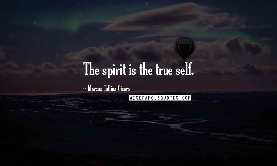 Marcus Tullius Cicero Quotes: The spirit is the true self.