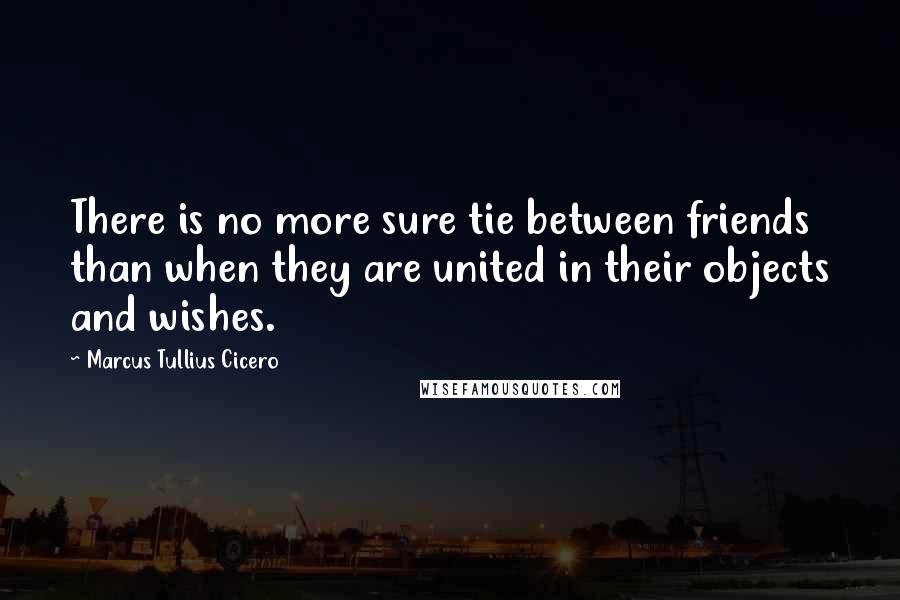 Marcus Tullius Cicero Quotes: There is no more sure tie between friends than when they are united in their objects and wishes.