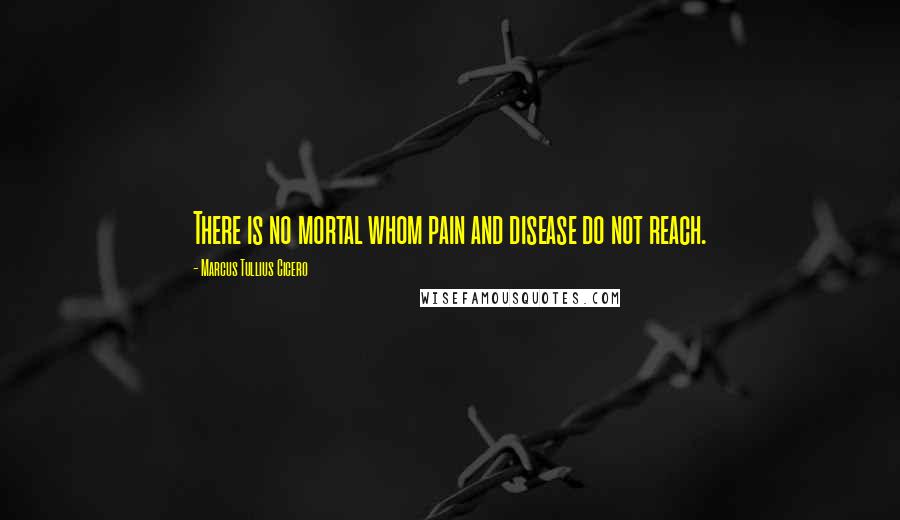 Marcus Tullius Cicero Quotes: There is no mortal whom pain and disease do not reach.