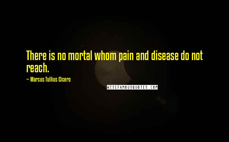 Marcus Tullius Cicero Quotes: There is no mortal whom pain and disease do not reach.