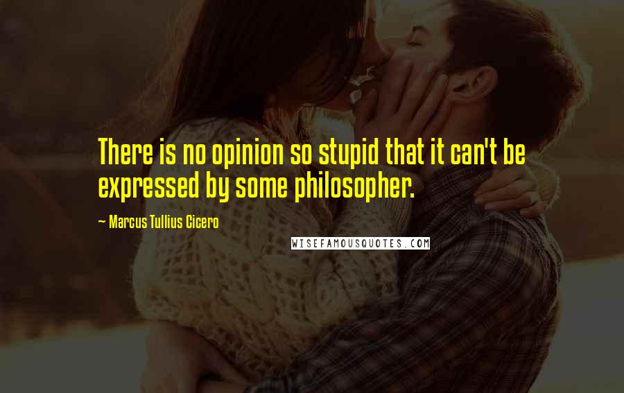 Marcus Tullius Cicero Quotes: There is no opinion so stupid that it can't be expressed by some philosopher.