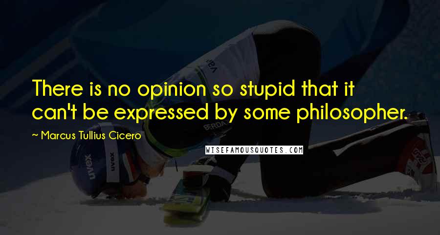 Marcus Tullius Cicero Quotes: There is no opinion so stupid that it can't be expressed by some philosopher.