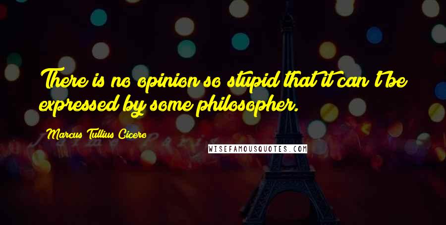 Marcus Tullius Cicero Quotes: There is no opinion so stupid that it can't be expressed by some philosopher.