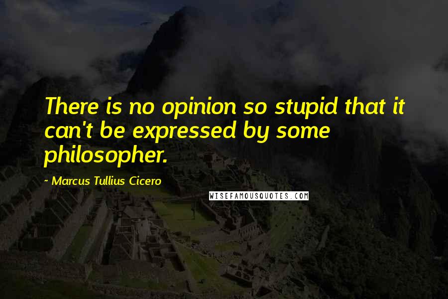 Marcus Tullius Cicero Quotes: There is no opinion so stupid that it can't be expressed by some philosopher.