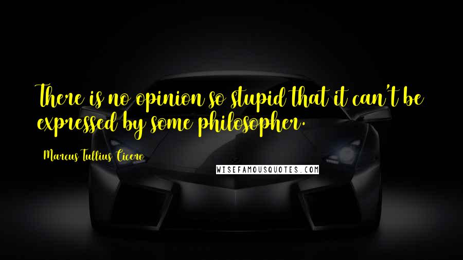 Marcus Tullius Cicero Quotes: There is no opinion so stupid that it can't be expressed by some philosopher.