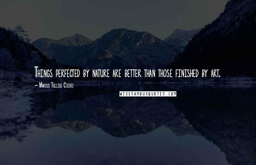 Marcus Tullius Cicero Quotes: Things perfected by nature are better than those finished by art.