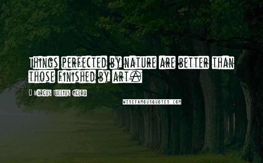 Marcus Tullius Cicero Quotes: Things perfected by nature are better than those finished by art.