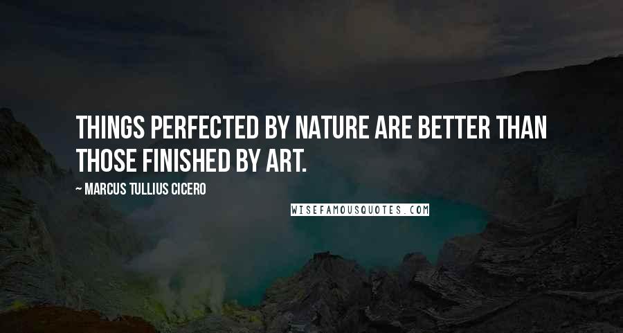 Marcus Tullius Cicero Quotes: Things perfected by nature are better than those finished by art.