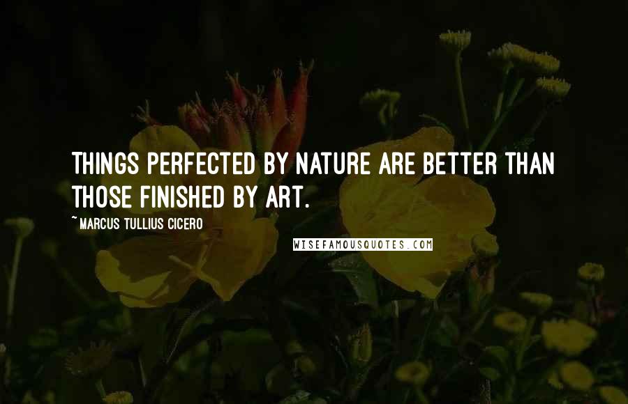 Marcus Tullius Cicero Quotes: Things perfected by nature are better than those finished by art.