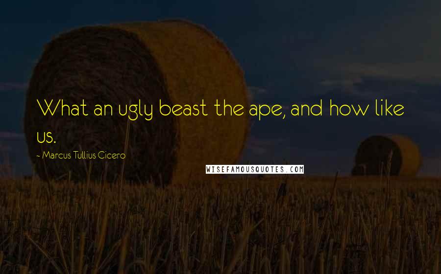 Marcus Tullius Cicero Quotes: What an ugly beast the ape, and how like us.