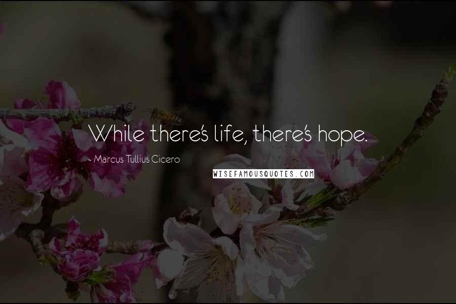 Marcus Tullius Cicero Quotes: While there's life, there's hope.