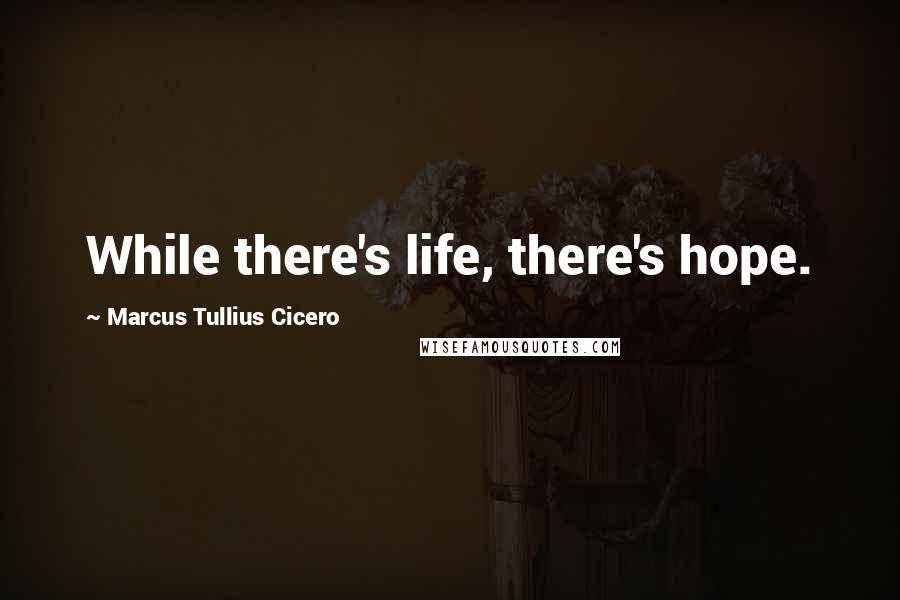 Marcus Tullius Cicero Quotes: While there's life, there's hope.