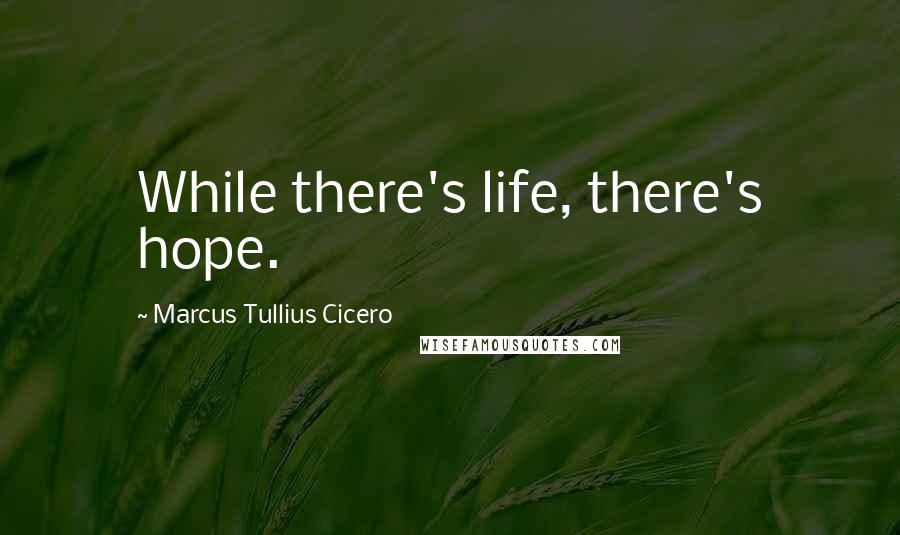 Marcus Tullius Cicero Quotes: While there's life, there's hope.