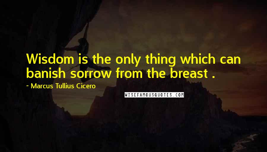 Marcus Tullius Cicero Quotes: Wisdom is the only thing which can banish sorrow from the breast .
