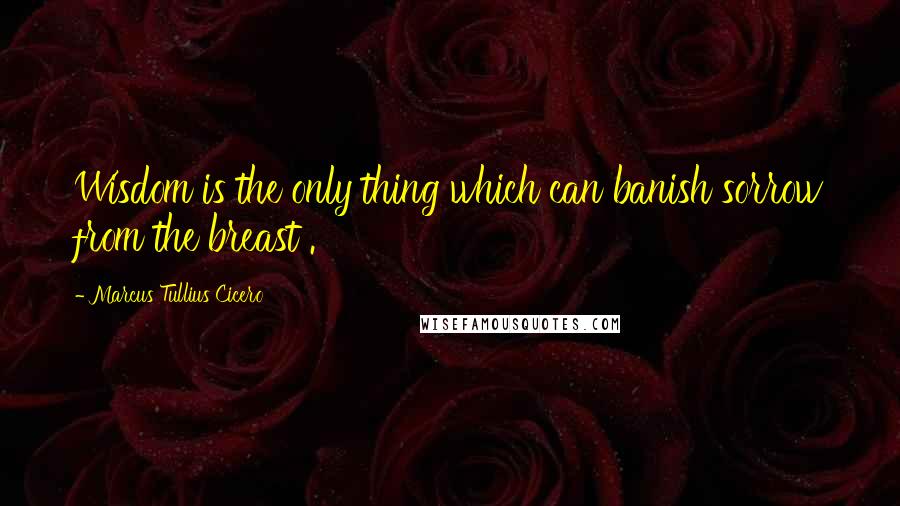 Marcus Tullius Cicero Quotes: Wisdom is the only thing which can banish sorrow from the breast .