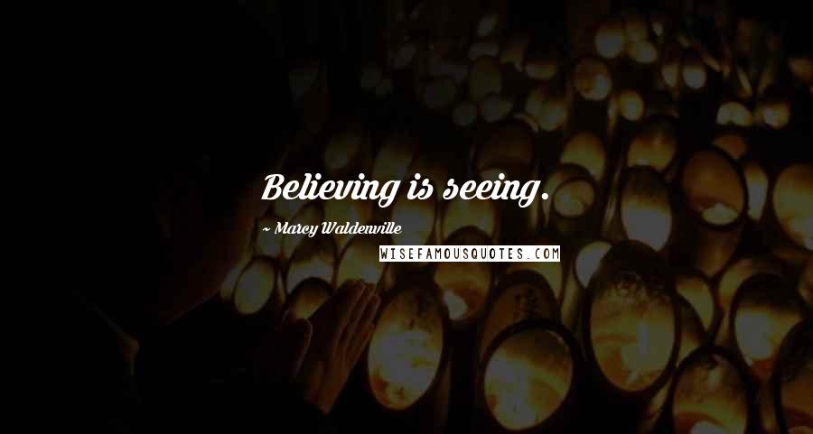 Marcy Waldenville Quotes: Believing is seeing.