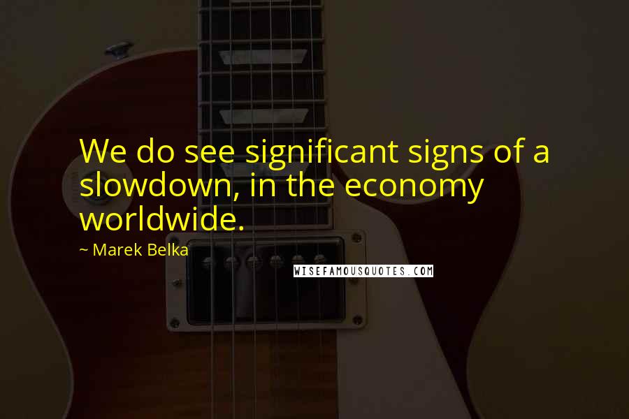 Marek Belka Quotes: We do see significant signs of a slowdown, in the economy worldwide.