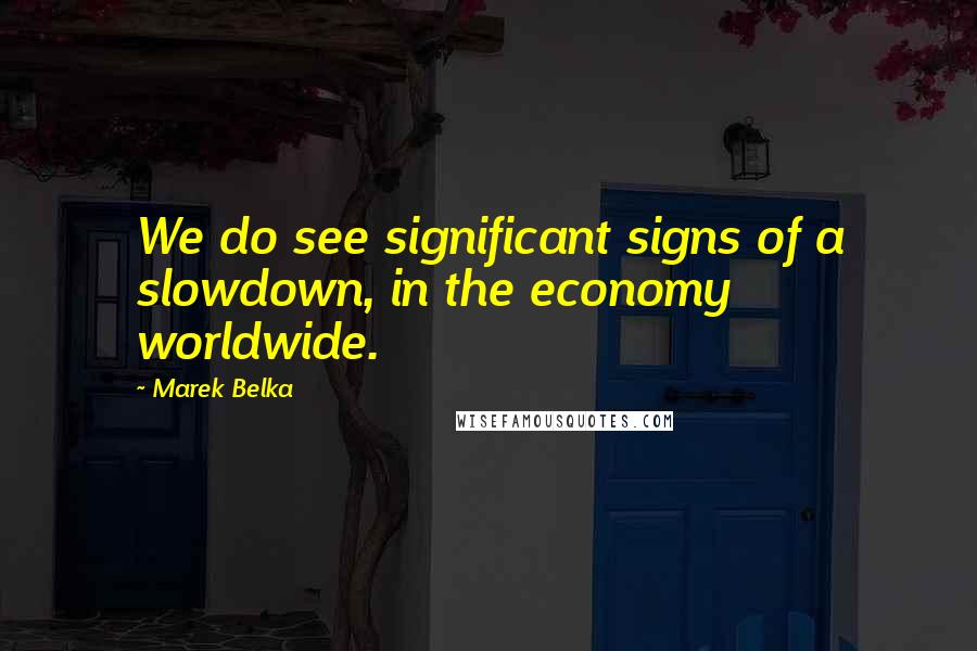 Marek Belka Quotes: We do see significant signs of a slowdown, in the economy worldwide.